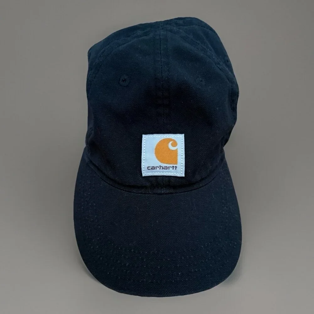 Carhartt Hat Cap Strap Back Black‎ Embroidered Patch Youth Workwear Classic